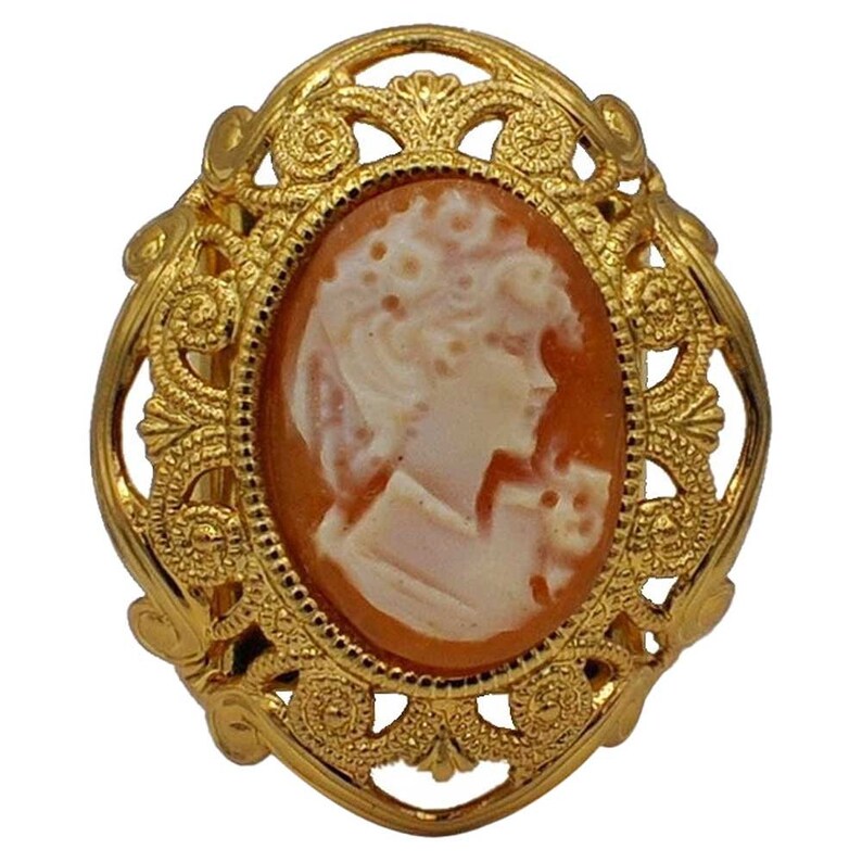 Vintage smyckeset med cameo: Örhängen + Armband + Cameoring - LOUVRE smyckeset bild 9