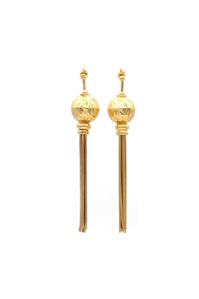 POMPOM EARRINGS, TASSEL earrings, 14K gold earrings, rose gold earrings, edwardian earrings