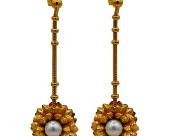 Statement earrings, Rose gold earrings, 14K gold earrings, edwardian earrings,