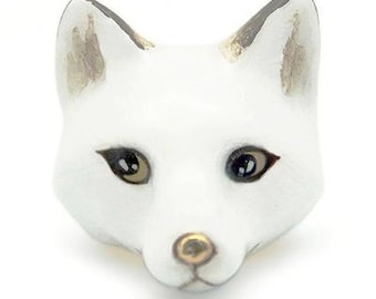 FOX RING, Fox jewering, Enamel ring, Gift for women