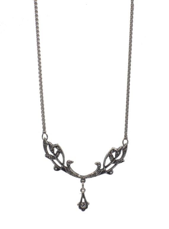 ART DECO COLLIER Pendentif argent 925 Collier argent Collier femme Collier pierre semi precieuse Pendentif pierre Collier Art Deco