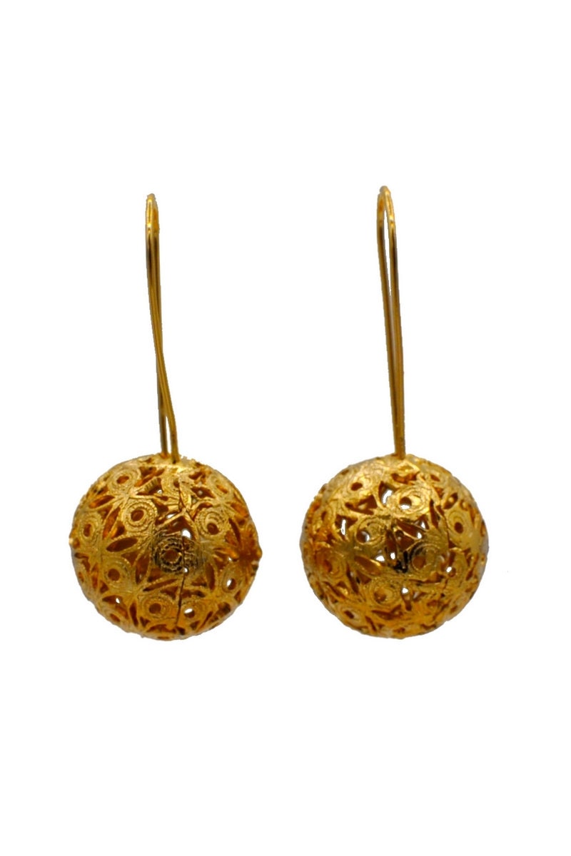 Minimalist Earrings 14K Gold Earrings Ball Earrings Geometric