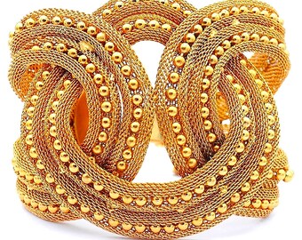 Rose gold woven bracelet - 14k gold Knot bracelet - Soft bracelet - mesh bracelet
