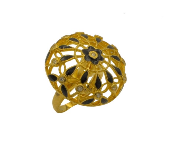 BAGUE VINTAGE FEMME, Bague or et argent 925 emaillee