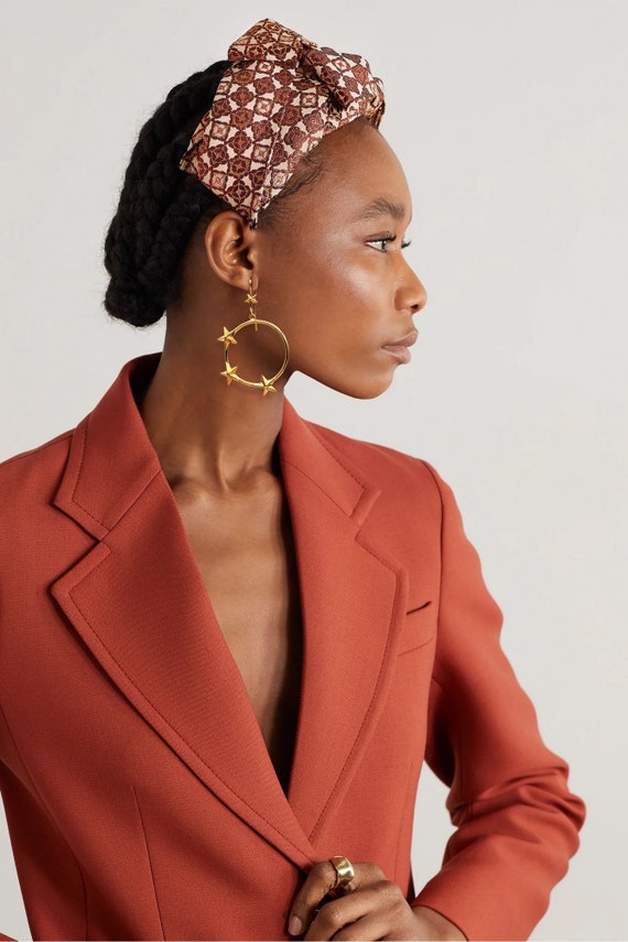 moon phase earrings gold hoop earrings - Mismatche