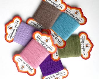 Set of six 1950s wool mending yarns darning upcycling visible mending Nr. 2