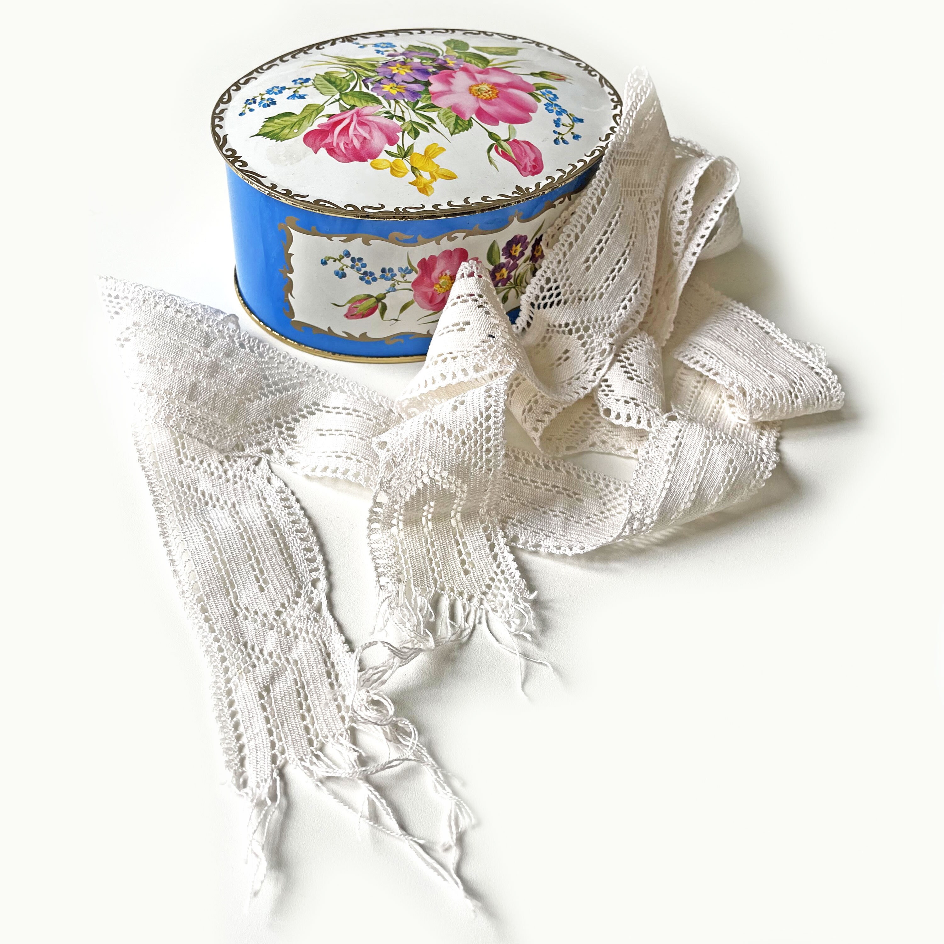 Echte Klöppelspitze 1,8 Meter Mäandermuster VINTAGE 1940er Jahre