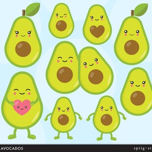 Avocado Clipart, Avo, Guac, Salat, Gemüse, Avocados ClipArt, gesundes Essen, Guacamole, Avocado Grafik - Instant Download
