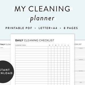 My Cleaning Planner Pack Printable, Cleaning Checklist, Month by Month Cleaning, Cleaning Printable, House Cleaning, Cleaning Planner