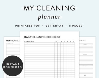 My Cleaning Planner Pack Printable, Cleaning Checklist, Month by Month Cleaning, Cleaning Printable, House Cleaning, Cleaning Planner