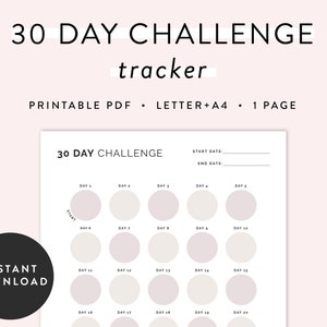30 Day Challenge Planner Printable, Fitness Planner, Health Planner, Fitness Journal, Exercise Planner, Food Journal, Weight Loss Planner