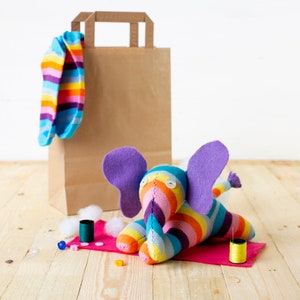 Sock Elephant Craft Kit: DIY Sewing Project