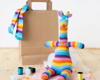 Sock Giraffe Craft Kit | Sewing kit | Craft kit for kids | Craft kits for adults | Giraffe gifts