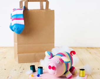 Sock Piggy Craft Kit | Sewing kit | Craft kit for kids | Craft kits for adults | Pig gifts