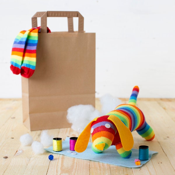 Sock Sausage Dog Craft Kit - Craft kit for kids and adults. Make your own Dachshund.