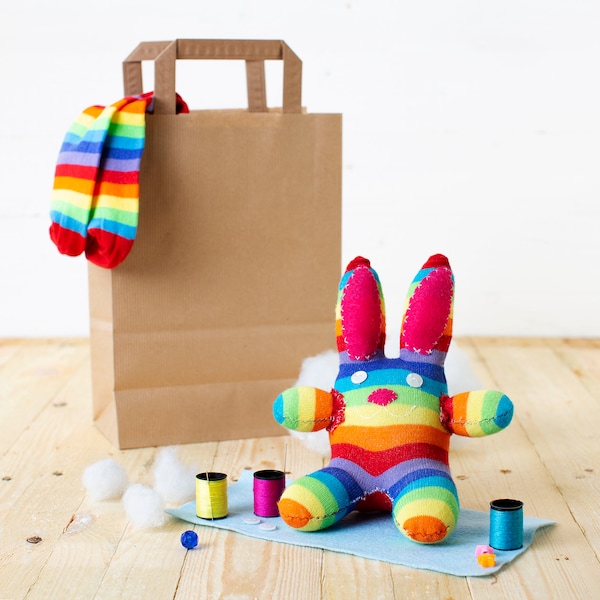 Sock Bunny Craft Kit | Sewing kit | Craft kit for kids | Craft kits for adults | Rabbit gifts