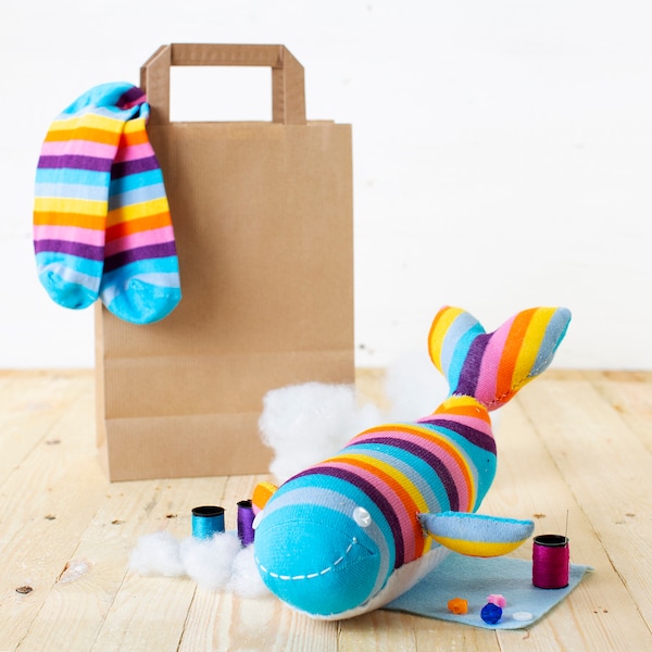 Sock Whale Craft Kit | Sewing kit | Craft kit for kids | Craft kits for adults | Whale gifts