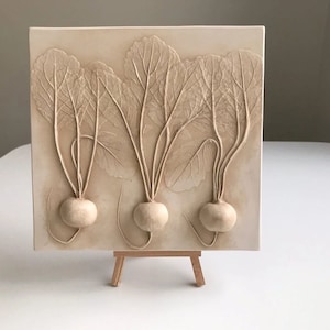 Radish / Botanical Bas-Relief  For Exclusive Home Decor Or Lovely Gift / Scandinavian Art / Klever Art