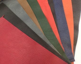 10 x Goat Leather Offcuts bundle, 25x15cms, mixed colour bundles, suitable for leather crafts, bookbinding