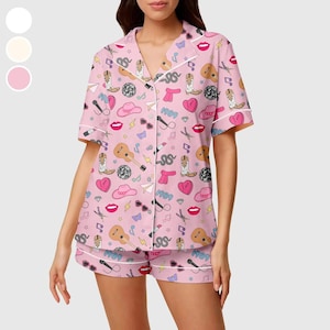 Pop Star Singer Satin Pajamas Set, Gift For Her, Silk Loungewear, Soft and Comfort Pajamas