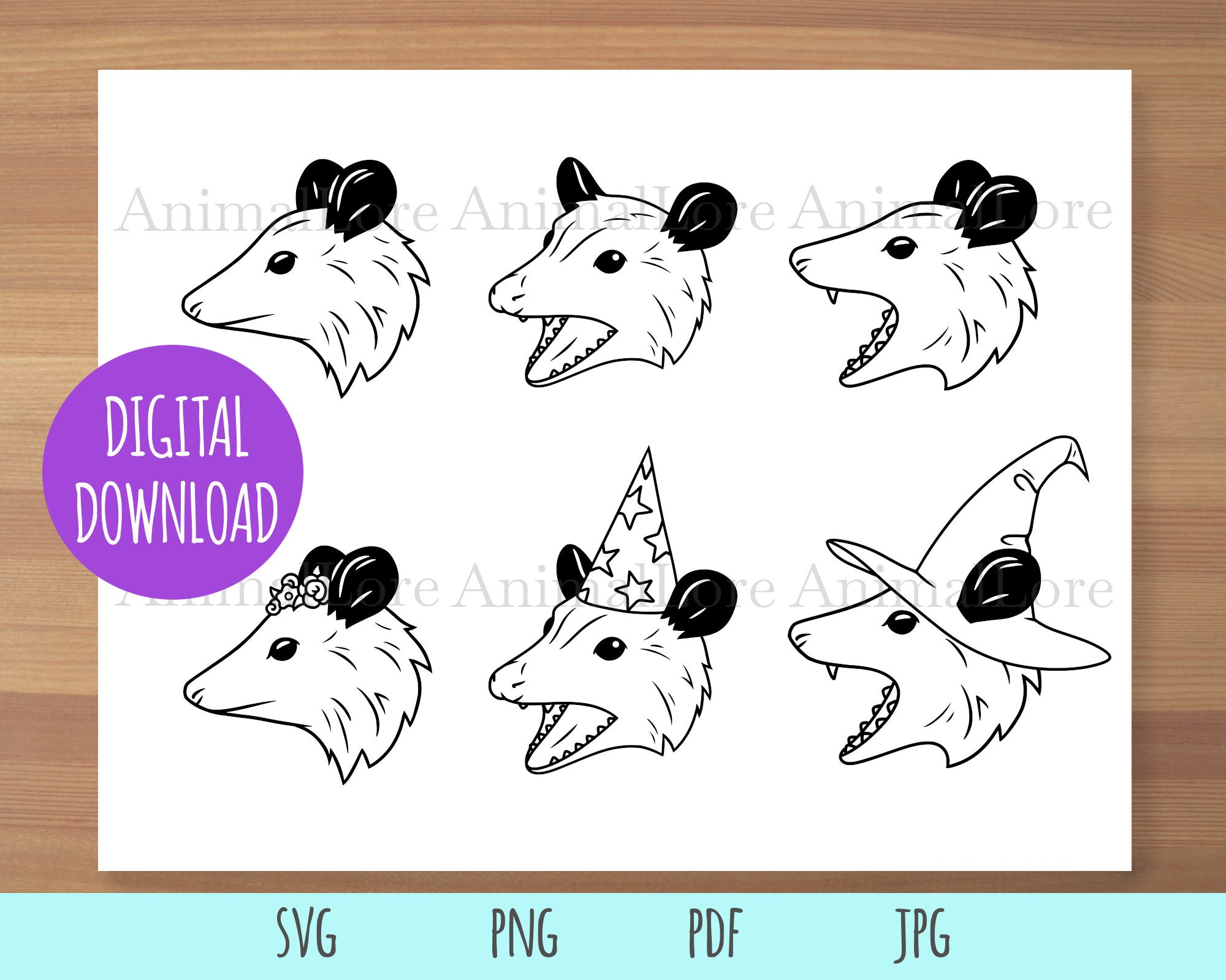 Opossum SVG Bundle of Cut Files for Cricut Cute Screaming | Etsy