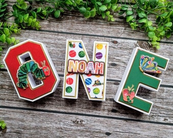 Hungry Caterpillar 3D Letter: First Birthday Decor, Cake Smash Prop