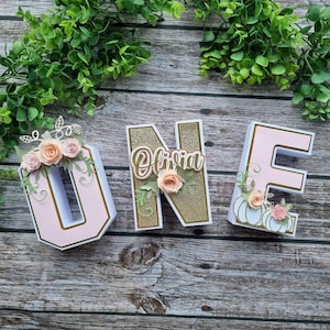 ONE 3D letters,Little Pumpkin personalized 3D letters,First birthday decor,First birthday photo shoot props,Little pumpkin party decoration