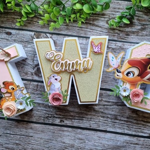 Bambi 3D Letters, ONE 3D Letters, Bambi Birthday, Bambi Party, Bambi ...