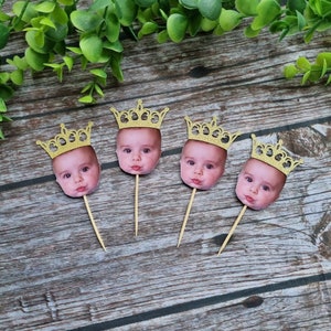 Cupcake toppers,Face cupcake toppers,Prince custom cupcake toppers ,Princess personalised cake topper,personalised party decorations,