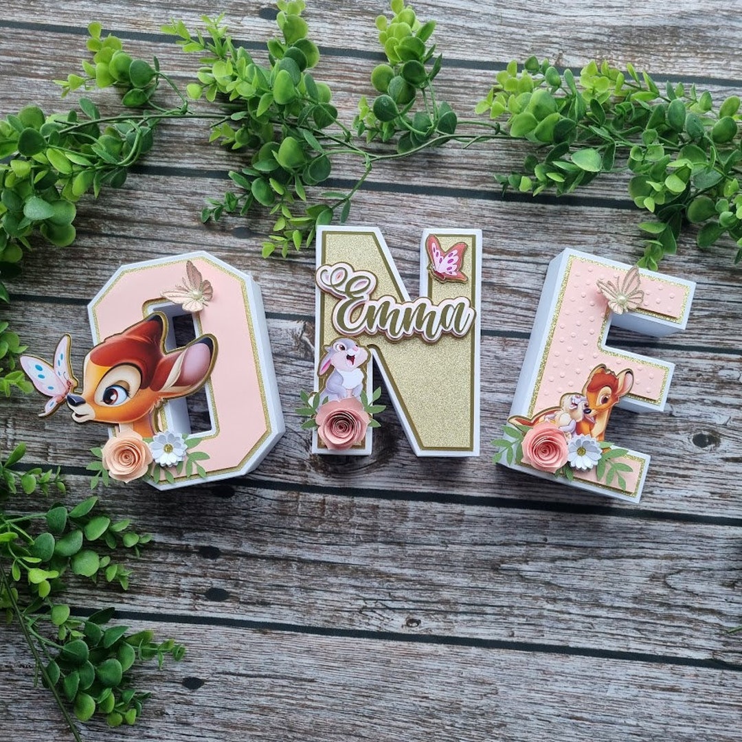 Bambi 3D Letters, ONE 3D Letters, Bambi Birthday, Bambi Party, Bambi ...