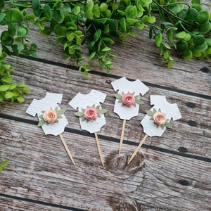 Cupcake Toppers, Baby Shower Cupcake Toppers, Baby Shower Cupcake Toppers: Gender Reveal Decorations