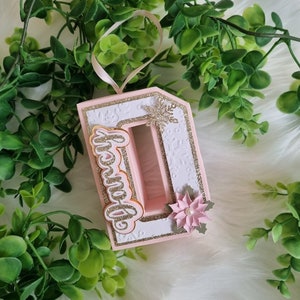 Enfeite de Natal com letras 3D, decoração para árvore de Natal, letras personalizadas, etiqueta de presente para meia, presente personalizado, 10 cm de altura.