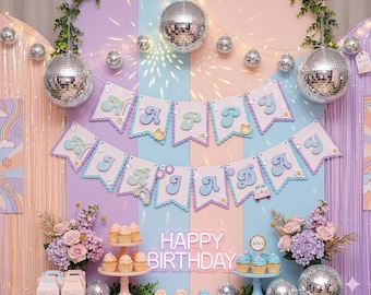 Groovy One Birthday, ONE High Chair Banner, Groovy One Birthday Party Banner, Groovy One Birthday, Two Groovy Birthday, Hippie Party Theme.