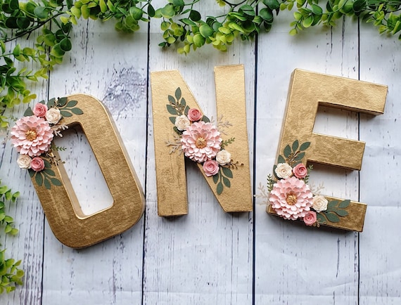 One Sign,one Letters, Free Standing Letters, Paper Mache Letters,birthday  Decor, Party Decor, Photo Shoot Prop,floral Letters. -  Denmark