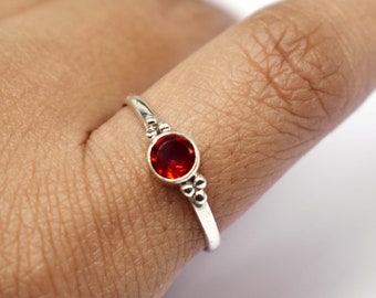 925 Sterling Silver Ring, Ruby Quartz Ring, Handmade Gemstone Ring, Elegant Ring, Solid Silver Ruby Quartz Ring, Gift for Her, Gift for Him