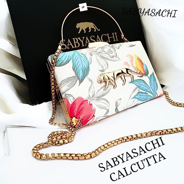 Sabyasachi Inspired Purse Bengal Tiger Clutch Faux Designer Bollywood Collection Sling Bag Party Women Accessries Handbag Side Bag Purse Set