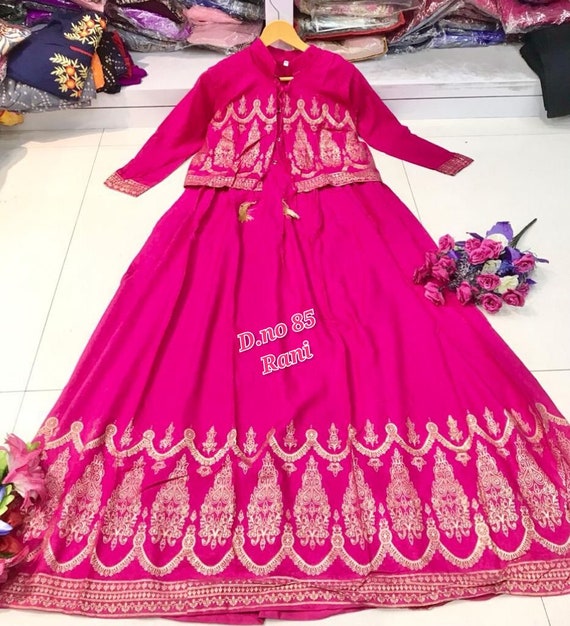 Kurti Maxi Long Gown One Piece With Jacket Pattern Tunic Tees Etsy