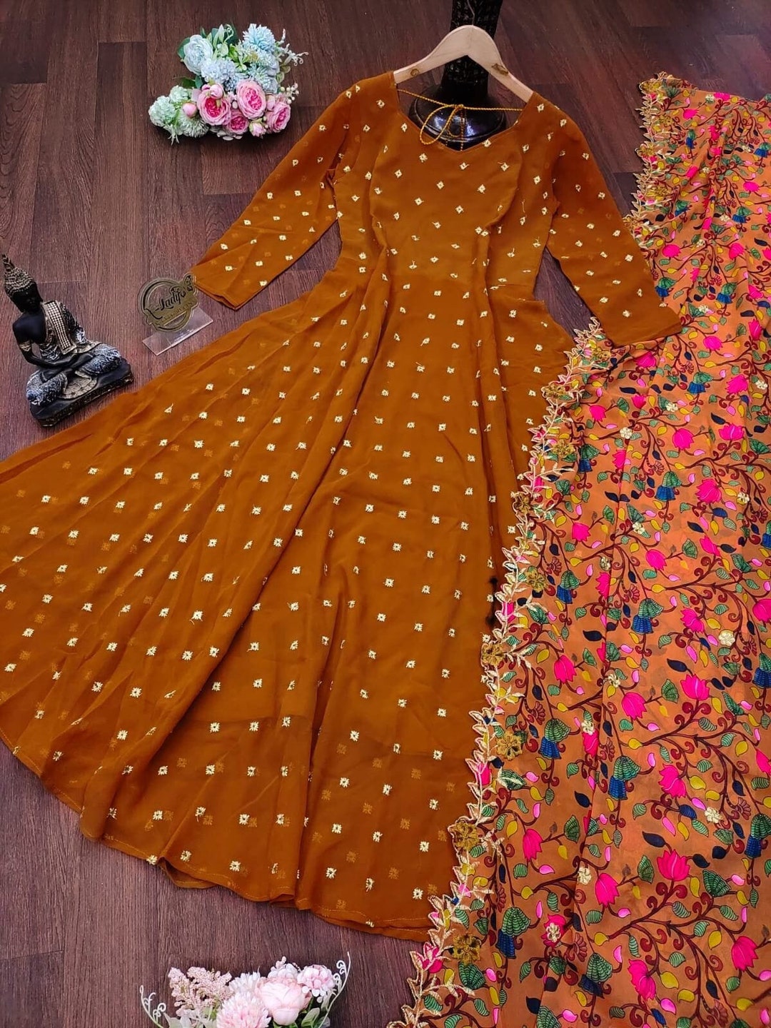Buy Polka Dot Patch Work Kurti with Pants Set Online in India
