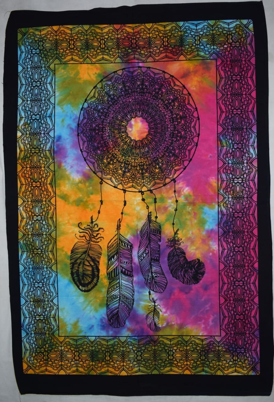 Poster Wall Tapestry Indian Hanging Cotton Dream Catcher Multicolor Handmade Art 