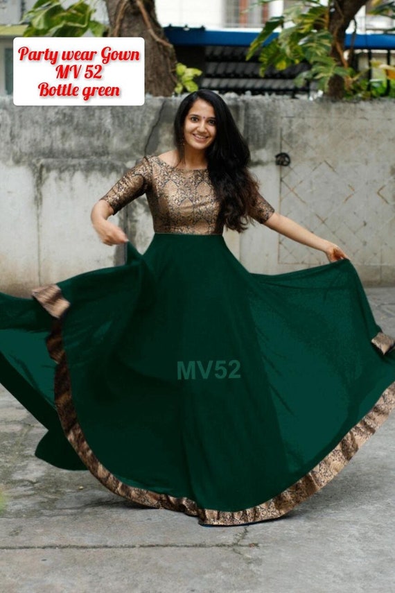 Georgette Fabric Long Gown Indian Pakistani Wedding Bridesmaid - Etsy