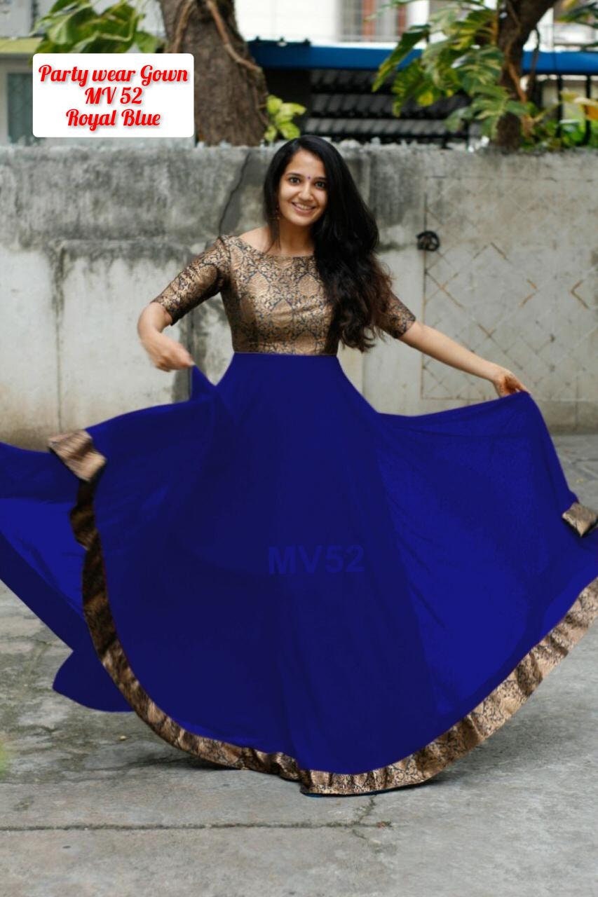 Georgette Fabric Long Gown Indian Pakistani Wedding Bridesmaid Etsy India