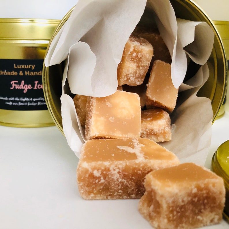 Handmade Gourmet Vegan Vanilla & Chocolate Fudge Gift Tins. Etsy UK