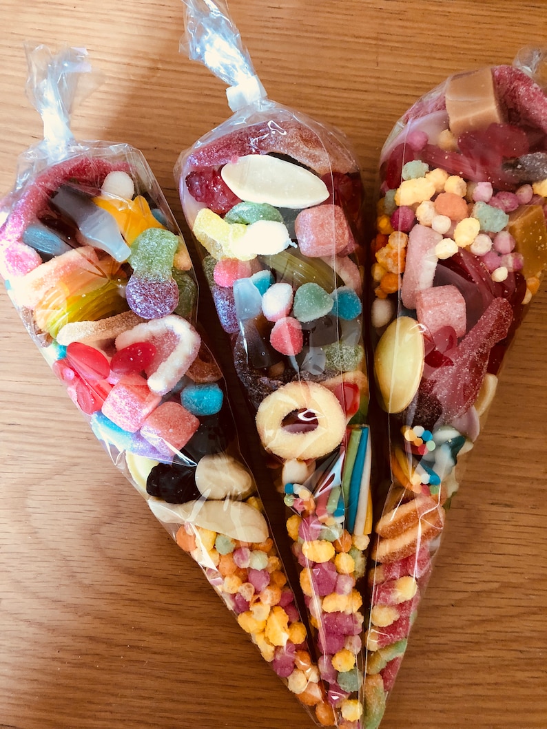 6 Pre filled Gluten Free Pick N Mix Sweet Cones. Birthday ...