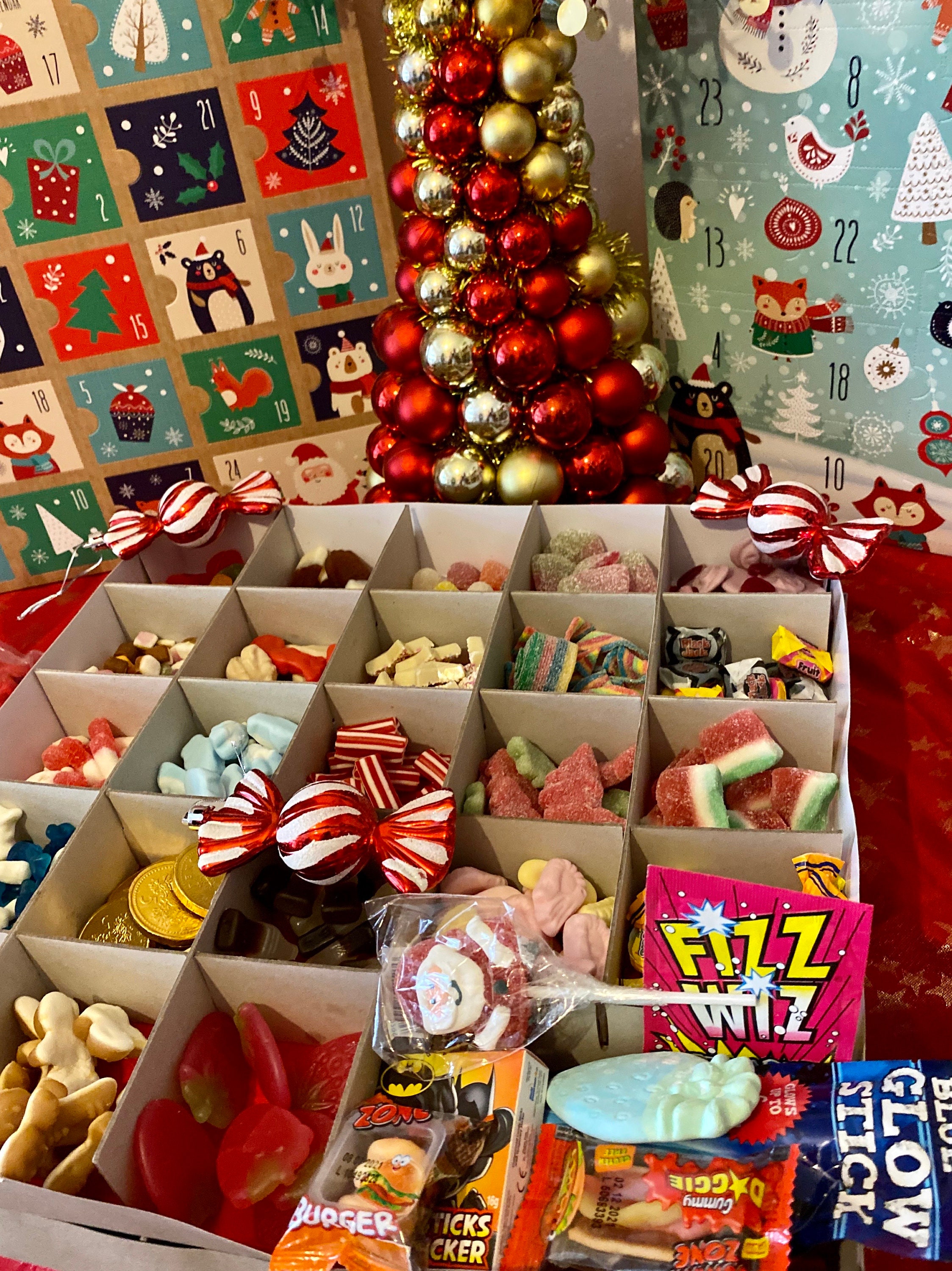 Christmas Sweet Advent Calendar, 24 days, Sweets and toys advent