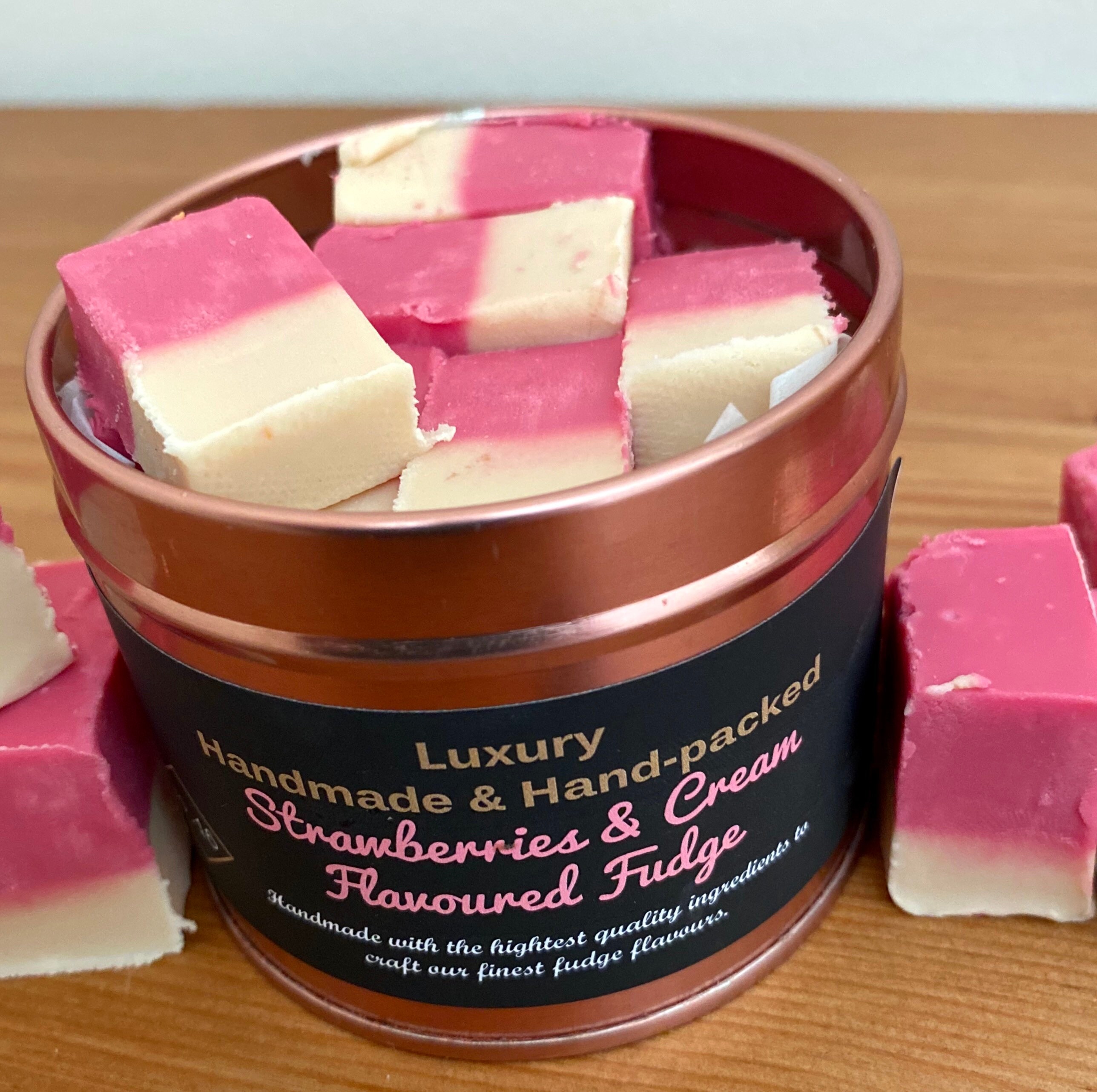Handmade Strawberries and cream fudge. Fudge Gift Tin Vegan Etsy