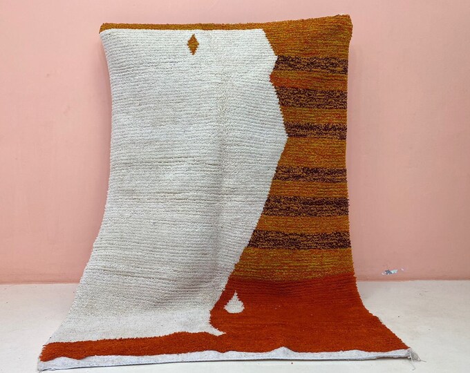 Orange Custom Boujaad Rug Rugs For Living Room,Fabulous Bujad Rug,Stylish Orange Rug