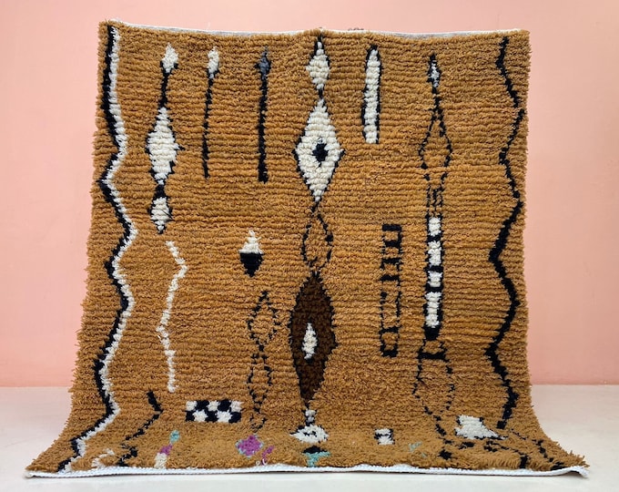 Brown Rug For Living Room Colorful Handmade Artwork Sofa Rug,Stylish Floor Rug