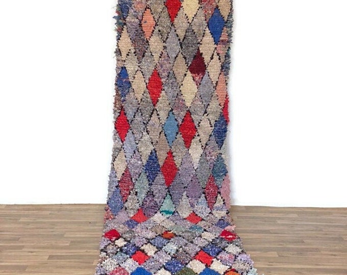 Long Runner,Handwoven Berber Rug,Authentic Tribal Carpet,Beni Ourain Decor,Boho Area Rug,3'x13'ft