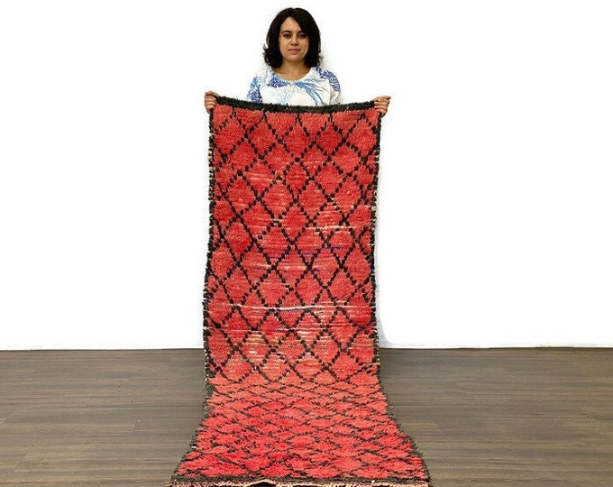 Diamond Pattern Rug ,Kilim Moroccan Rug,Berber Area Rug,Living Room Rug ,Organic Modern Rug,Red Carpet