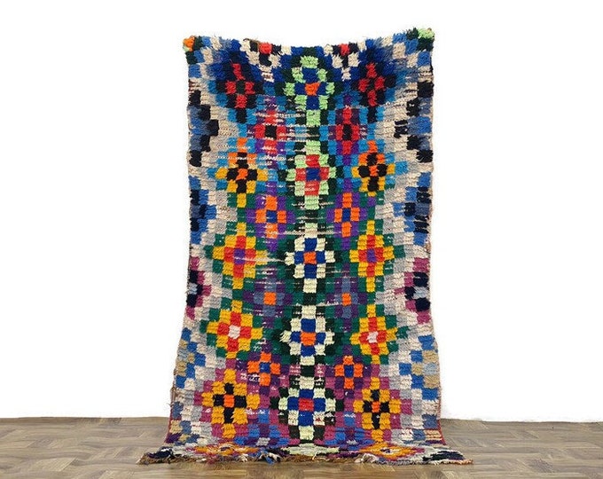 Living Room Rug,Colorful Checker Area Rug ,Ethnic Kilim Rug,Cherouite Outdoor Rug